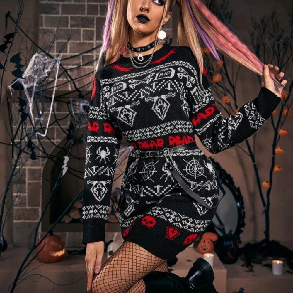 Pattern Sweater Dress - Picture 2 of 2